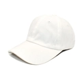 Detailed side view of a pure white cotton baseball cap with curved brim and breathable eyelets - M (56-58cm) / White
