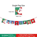 Ghirlanda natalizia con motivi Babbo Natale e renne, 8 bandiere su corda di 3 metri - Stile Bandiera Quadrata con Lettere Innevate Versione Q (SLQ004) / 8 Pezzi/Corda 3m