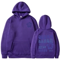 Purple oversized hoodie in size M featuring vintage Ocean Beach typography and soft fabric - S / Purple (Purple Print)