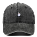 Casquette de baseball unisexe en coton noir délavé avec broderie de tasse à café - Noir