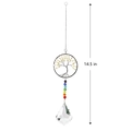 Crystal tree of life wind chime with chakra beads and clear prism, 14.5 inch length - Pearl Tree of Life