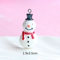 Macro shot of 1.9x3.5cm resin snowman charm with black glitter hat and red scarf - Style 40-Glitter Snowman
