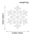 White 10cm Christmas snowflake ornament with glitter finish weighing 6g for tree decor - 12Pcs/Pack / White Type C