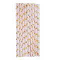 Pack of pink paper straws with metallic gold polka dots for party tableware decor - Straw