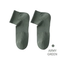 Calzini bassi color verde militare in cotone con polsini a coste e supporto arco - Taglia unica / Verde Militare