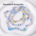 Irregular faux morganite crystal beads in pastel macaron colors for DIY jewelry - Imitation Morganite (Circumference Approx. 80cm)