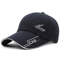 Berretto da baseball blu scuro in cotone con ricamo CAP Sport e visiera allungata - Regolabile / Blu