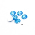 Macro detail of iridized blue fish scale resin cabochons with flat back for DIY - 12mm / Iridescent Blue (5#)