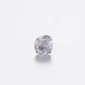6mm rose-cut zircon stud earring with silver titanium steel four-prong setting - Single Piece / Light Pink Purple