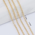 Golden minimalist O-chain DIY jewelry link chain in 3.7mm and 2.4mm sizes - Gold-3.7mm Geometric Link Chain (1M)