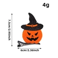 Cute orange pumpkin with black wizard hat Halloween clip, weight 4g, size 7.5x6cm - Pumpkin with Black Hat / Orange/Black