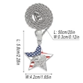 Collana a corda argentata con ciondolo a stella e aquila con misure dettagliate - Stella Aquila (413) / Argento