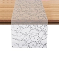 Semi-transparent mesh table runner with silver stars for wedding and home decor - 28*300cm/40g / Silver