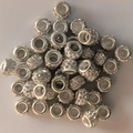 DIY rhinestone encrusted silver eyelet large hole beads for Shamballa jewelry - White
