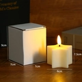 Sternförmige LED-Kerze Maße 7.5x6cm mit Geschenkbox und sanfter, warmer Beleuchtung - Fünfzackiger Stern / Cremeweiß