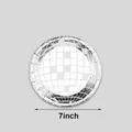 Lot de 25 assiettes en papier disco argentées de 7 pouces pour décoration de fête - Assiette Ronde Laser Argentée / Petit