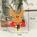 Weihnachts-Rentierglocke mit braunem Filzkopf und rotem Schal, 10cm festliches Dekor - Goldene Glocke Elch