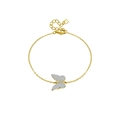 Bracciale minimalista a farfalla in argento sterling S925 dorato con catena regolabile - Argento 925 / Placcato Oro 18K [Farfalla]