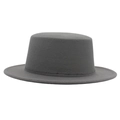 Sombrero boater clásico de lana gris con ala plana para hombres y mujeres - Gris (5.5cm)