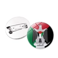 Detail of Palestine national emblem badge featuring metal back and safety pin fastener - Palestine National Emblem Eagle of Saladin (JY008763 Silver-10)