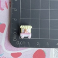 Miniature resin bear food cart charm for DIY nail art and crafts shown on measuring mat - Bear Dining Cart Stall