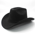 Chapeau de cowboy en daim noir vintage avec ruban tressé, style western classique - M(56-58cm) / Noir (Daim)