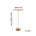 Detailed T-shaped metal jewelry display stand in matte gold finish, height 13.5cm - Style D Large (Cylindrical Base)