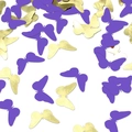 Mix of purple and metallic gold butterfly confetti pieces scattered for party decoration - Gold and Purple Butterfly