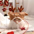 Christmas reindeer fabric storage basket with faux fur detail, 40x40cm festive home decor - Cartoon Santa Claus