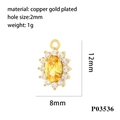 Dettaglio del pendente ovale in zircone giallo placcato oro 18K con misure 12x8mm - Ciondolo giallo ovale(P03536)