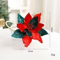 Red and dark green artificial poinsettia flower with glitter for Christmas tree decor - Red and Green Christmas Decorative Flower