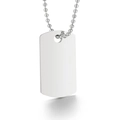 Collana con piastrina in acciaio inossidabile argento lucido e catena a sfere per coppia - Pendaglio Targhetta Lucido / Argento (KN198431-KLX)