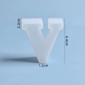 Transparante siliconen mal voor letter V DIY ornamenten 6,4 cm hoogte - Letter V