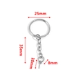 Porte-clés DIY en acier inoxydable 25mm avec chaîne de connexion et goupille à vis argent - Anneau Rond 25mm + Chaîne Torsadée + Vis à Œil