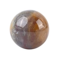 Natural agate sphere with yellow brown texture polished gemstone crystal ball - 40mm / India Agate