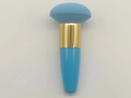 Brocha esponja de maquillaje azul en forma de paraguas con virola dorada y mango azul - Azul