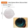 8cm Kugel-Silikonform für DIY Harz-Galaxie-Briefbeschwerer und Kristallprojekte - 80mm Klappdeckel Kugel (Boden+Deckel)