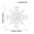 Sparkling white 10cm plastic snowflake ornament with glitter finish and size markers - 12Pcs/Pack / White Style A