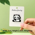 Cute pixel art panda enamel brooch pin with black and white finish for clothes - Pixel Art Lying Panda