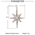 Dibujo técnico de un colgante de estrella de circón con dimensiones 26 mm alto y 18 mm - Estrella Octogonal Plateada