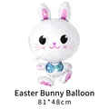 Easter bunny foil balloon with colorful sequin vest decoration for party, 81x48cm - New Cute Baby Bunny