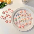 Kids elastic hair bands set with cute macaron resin charms like flowers and cupcakes - 30 Pieces Set Combination 3