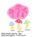 Rosa Silikonform für Fondant-Pilze mit drei farbigen 3D-Pilz-Modellbeispielen - 2# Pilz-Set-Stil (15-16) / Rosa