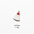 Macro shot of white enamel Christmas tree pendant, size 16x22mm and weight 1.45g - No.8 White Polka Dot Christmas Tree
