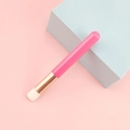 Portable lash cleansing brush with pink handle and rose gold ferrule for deep cleaning - Rose Red