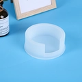 Translucent round silicone mold for coaster storage boxes with easy-release notch - Round Coaster Box Mold