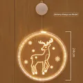 24cm Christmas reindeer LED hanging light with warm glow for holiday window decoration - 24cm Reindeer / Battery Included
