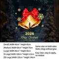 Christmas bell window static sticker with red bow and snowflakes in five size variants - Static Cling No Glue / Small 40*45CM