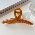 Grande molletta per capelli 15cm in acrilico ambra con finitura gel trasparente e molla in metallo - 15CM / Ambra