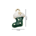 Detail showing 1.7cm x 1.1cm dark green Christmas stocking charm dimensions - 2386 Dark Green Sock